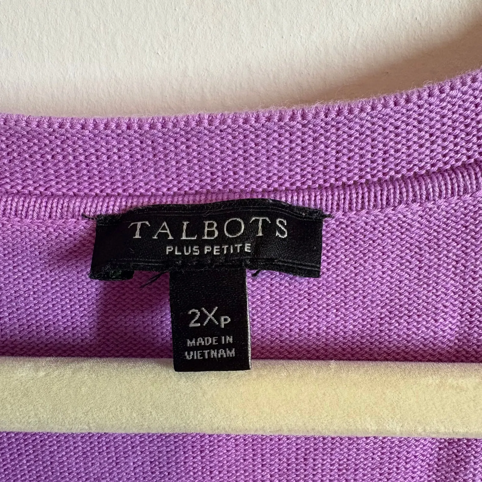Talbots Sweater Women 2Xp Purple Cardigan Cotton Blend Minimal Modest Cottage - Image 6