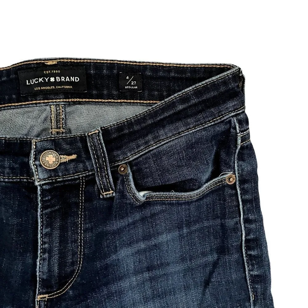 Lucky Brand dark wash sweet boot cut jeans denim blue cotton comfort classic - Image 3