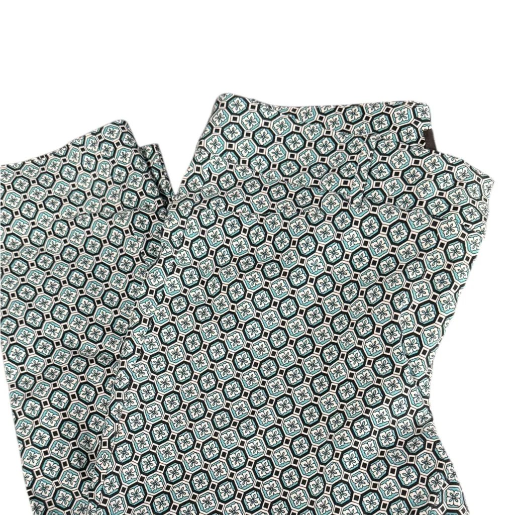 The Limited 10P Geometric Print Dress Pants Blue Black White Retro Mod Style - Image 3