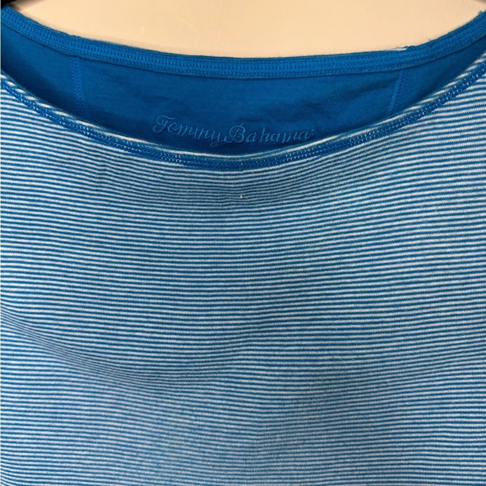 Tommy Bahamma Ocean Blue Pinstripe T-shirt Dress (4-6) - Image 4