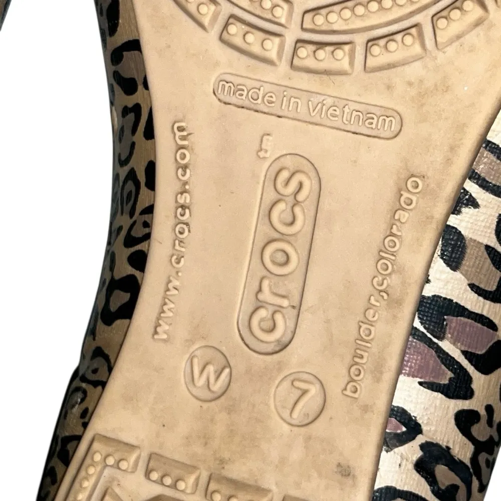 Crocs Cap Toe Leopard Print Ballet Flats Women’s size 7 - Image 9