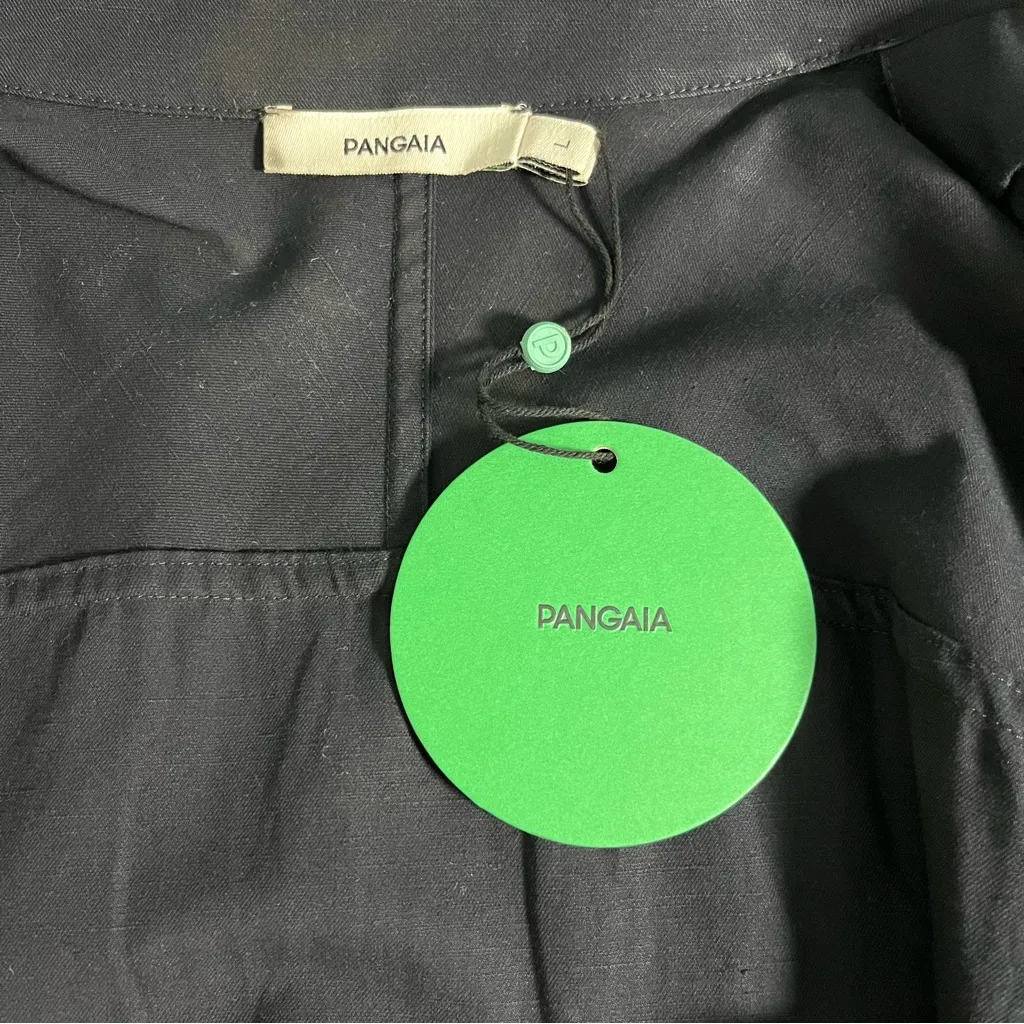 NWT Pangaia DNA Cotton Linen Harrington Jacket Lightweight Black Unisex Size L Size L - Image 6