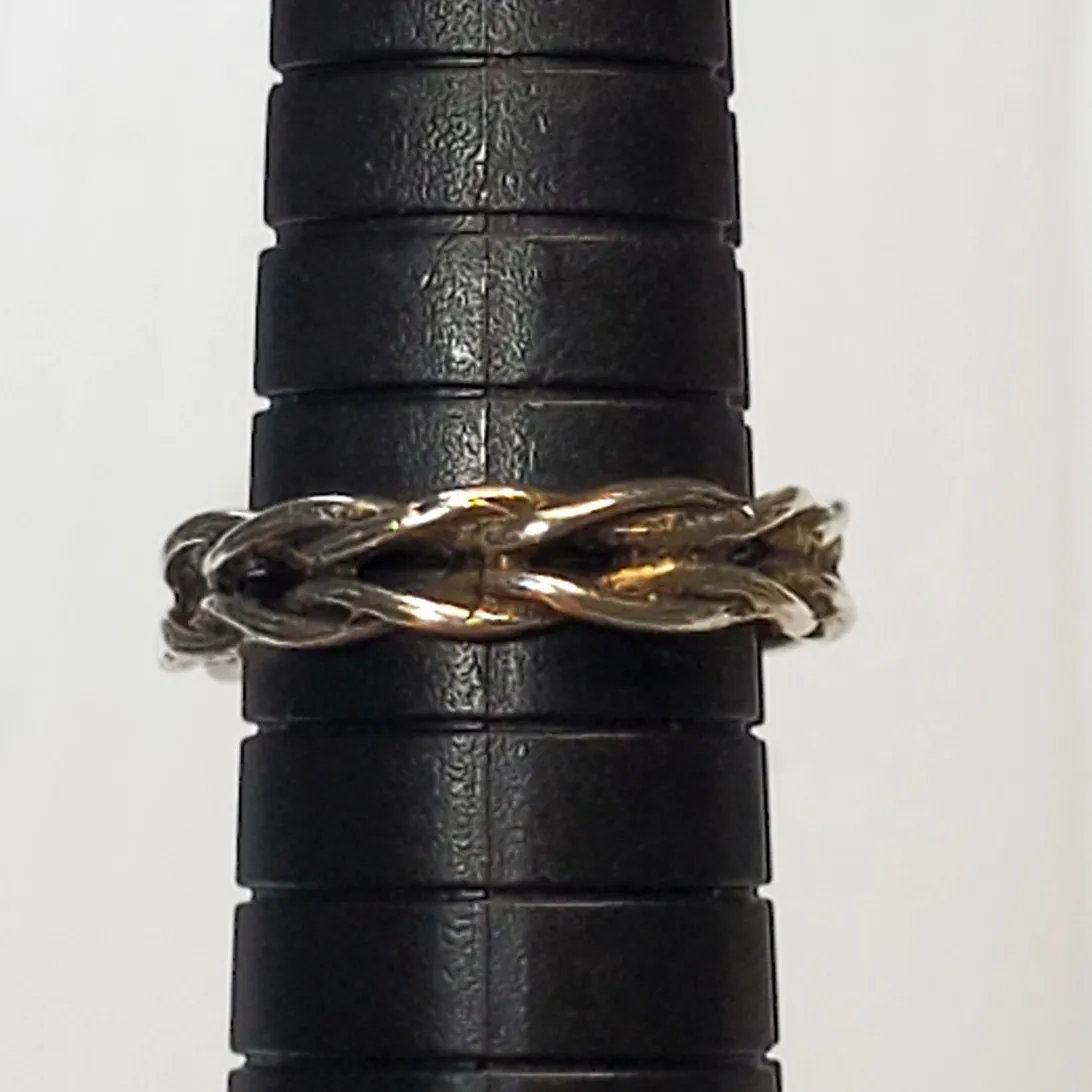 Silver Tone Braided Ring Minimalist Basic Sz 6 - Image 5