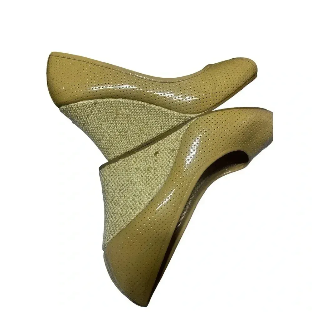 Lilly Pulitzer Sz 8 Tan Peep Toe Wedge Heels Espadrille Style Shoes‎ Resort - Image 6