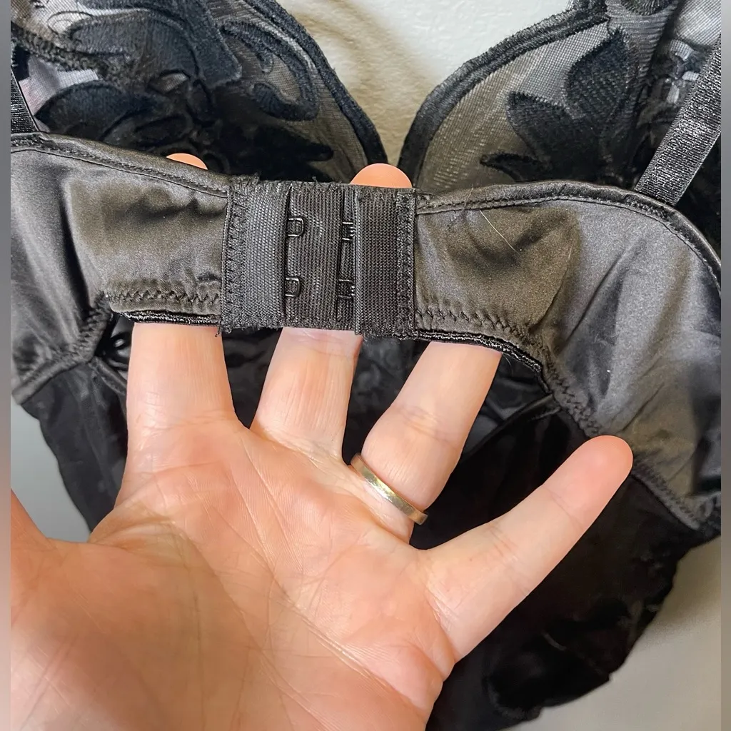 Oh La La Cherie Lyla Embroidered Lace‎ Teddy Bodysuit Black Size Large NWT - Image 5