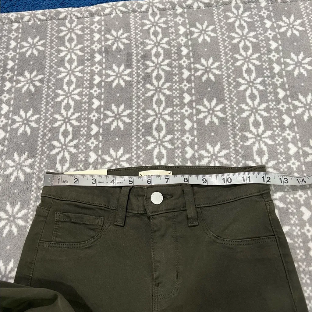 NWT L'agence Margot High Rise Skinny In Army Green Raw Hem Size 24 - Image 7