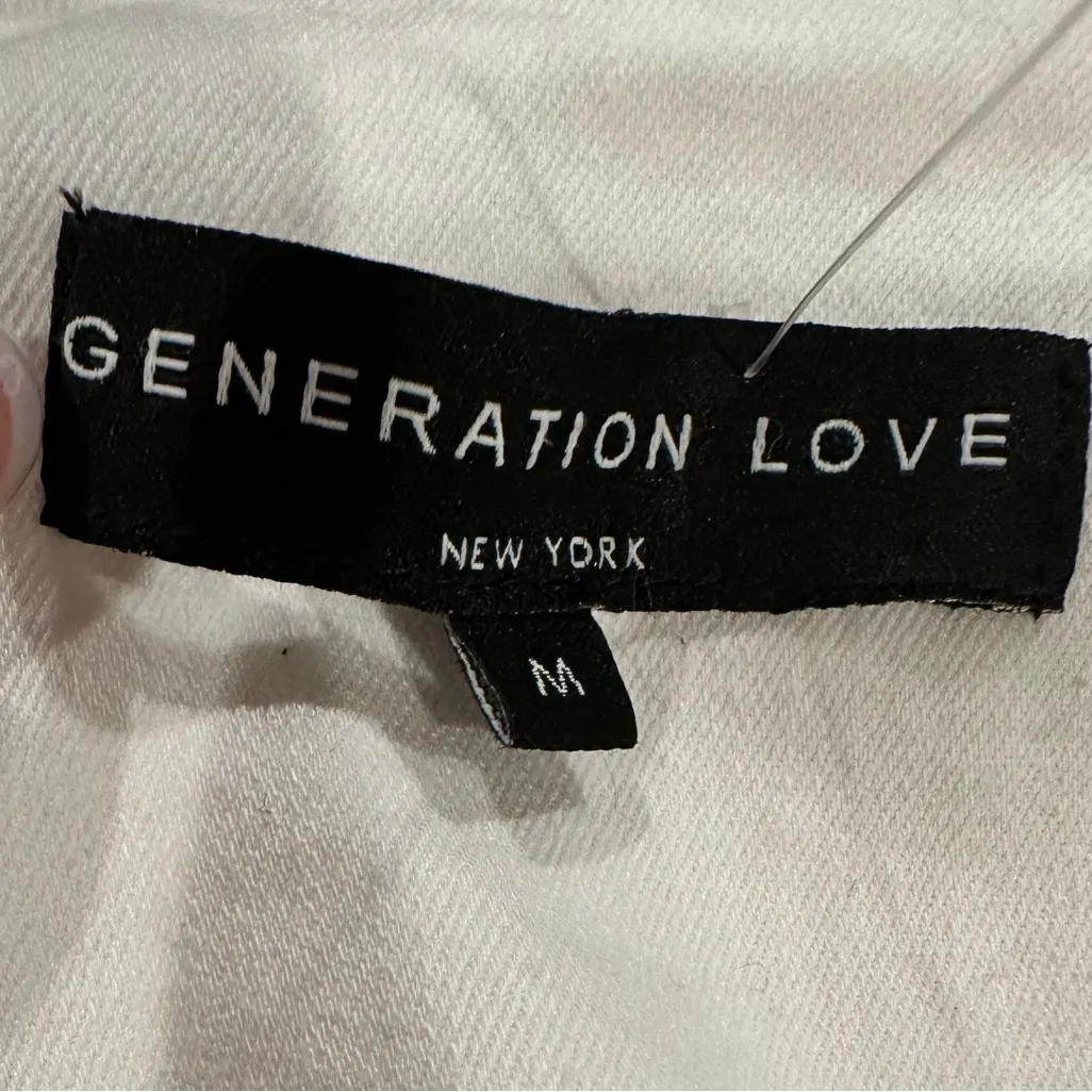 Generation Love  White Quilted Moto Jacket Size M - Image 4