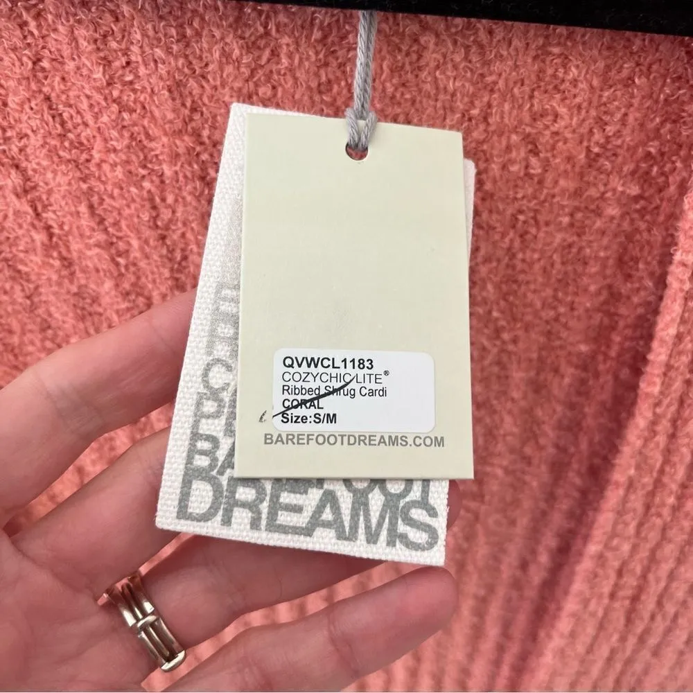 Barefoot Dreams Peach Ribbed Chenille Cardigan NWT! - Image 3