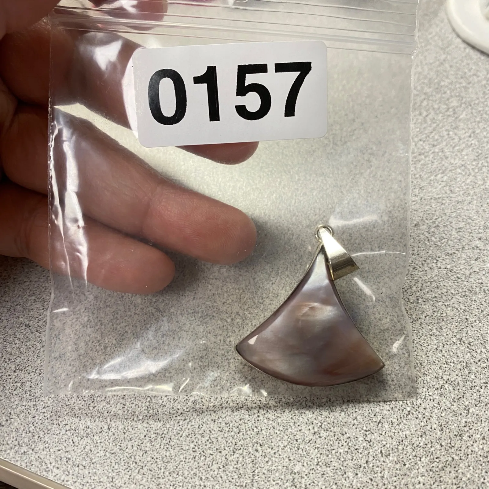 Mother of Pearl Alpaca Mexico Iridescent Shell Nautical Ocean Beach Pendant Silver - Image 7