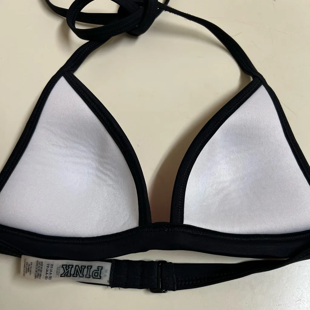 PINK Victorias Secret Triangle Neon Pink Swim Bikini Top - Size XS - EUC - Image 3