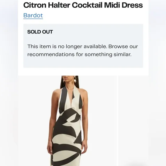 BARDOT NWT $149 Citon‎ halter cocktail dress XS 2 - Image 3
