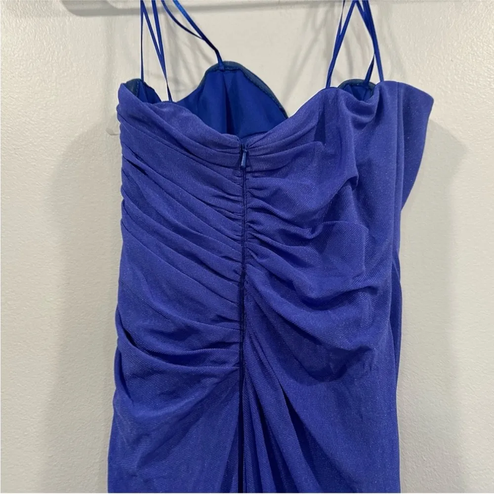 La Femme 29489 Strapless Dress Royal Blue 4 - Image 4