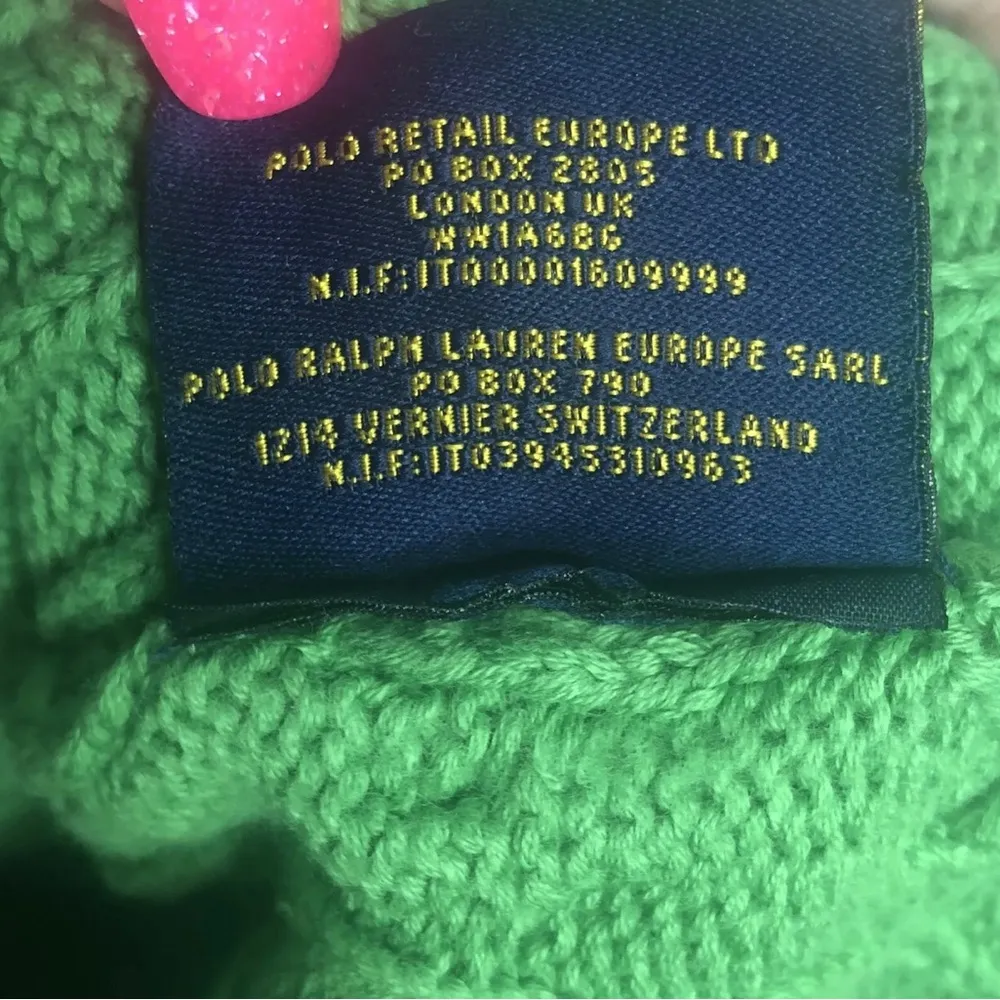 Rugby Ralph Lauren Cable Knit Sweater 3/4 Sleeve A11 Green Size M - Image 5