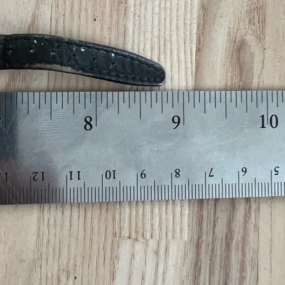 Ted Lapidus Ladies Watch Vintage Black Leather Strap Gold Tone Case White Dial - Image 10