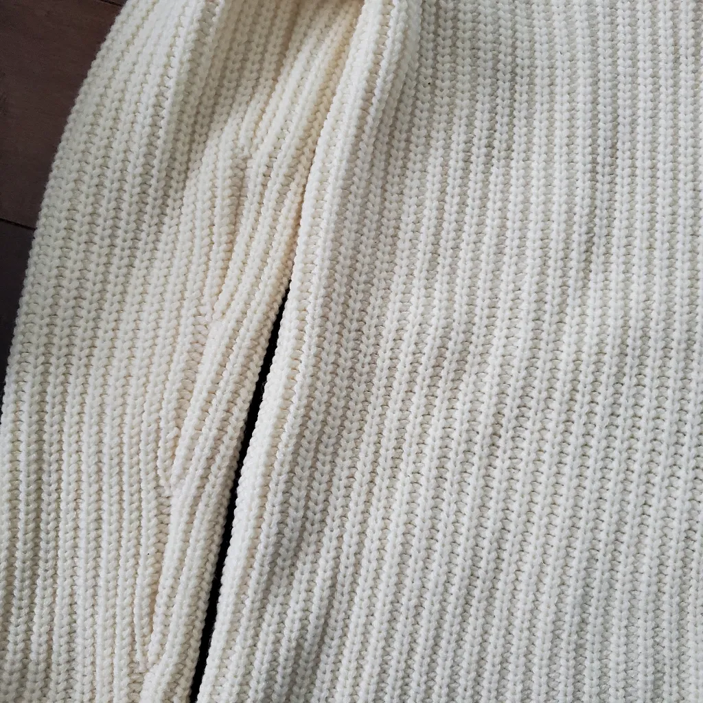 Cream asymmetrical thick sweater from express size small oversized fit w… - Image 2