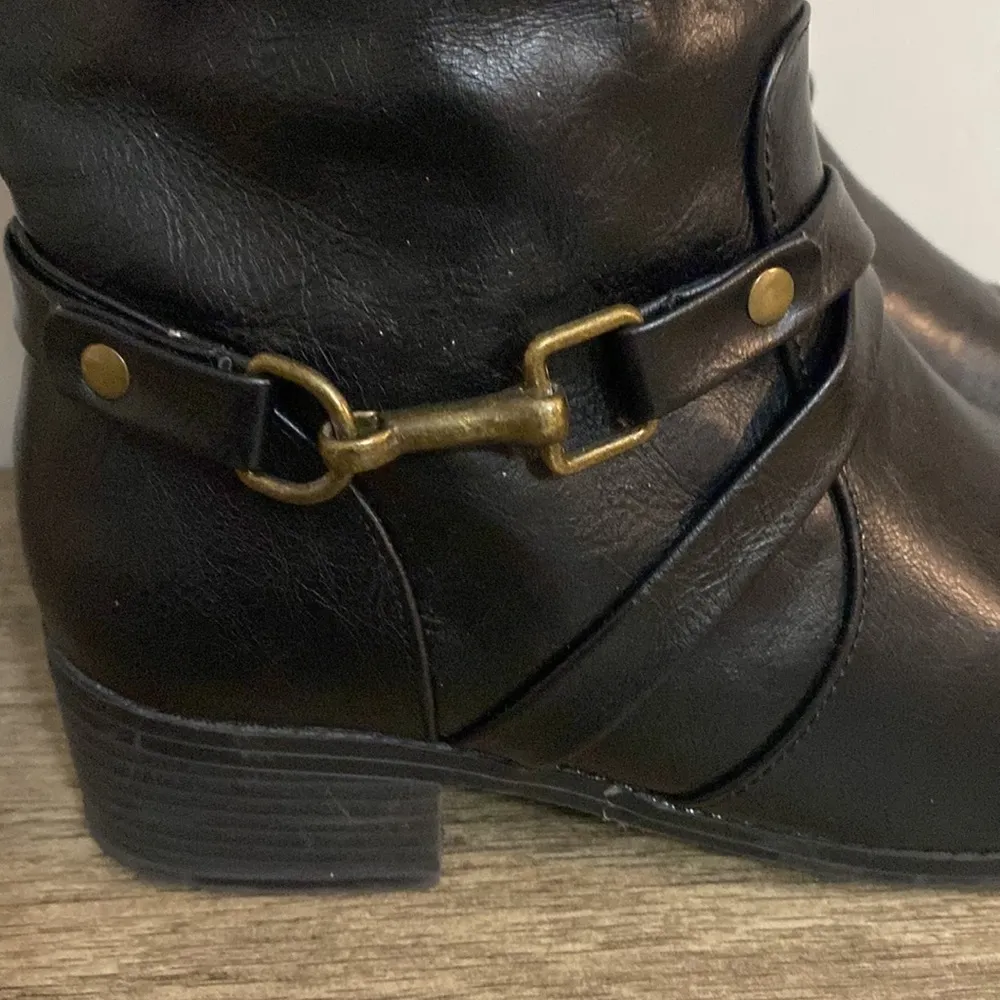 RAMPAGE womens black/brown knee high ILLISA riding boots size 7.5 - Image 2