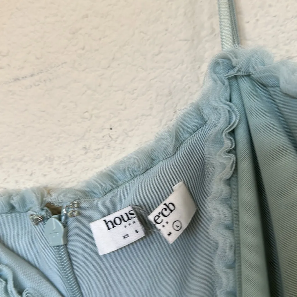 House of CB 'Gabriella' Pistachio Ruffled Keyhole Front Gown NWOT‎ size L - Image 7