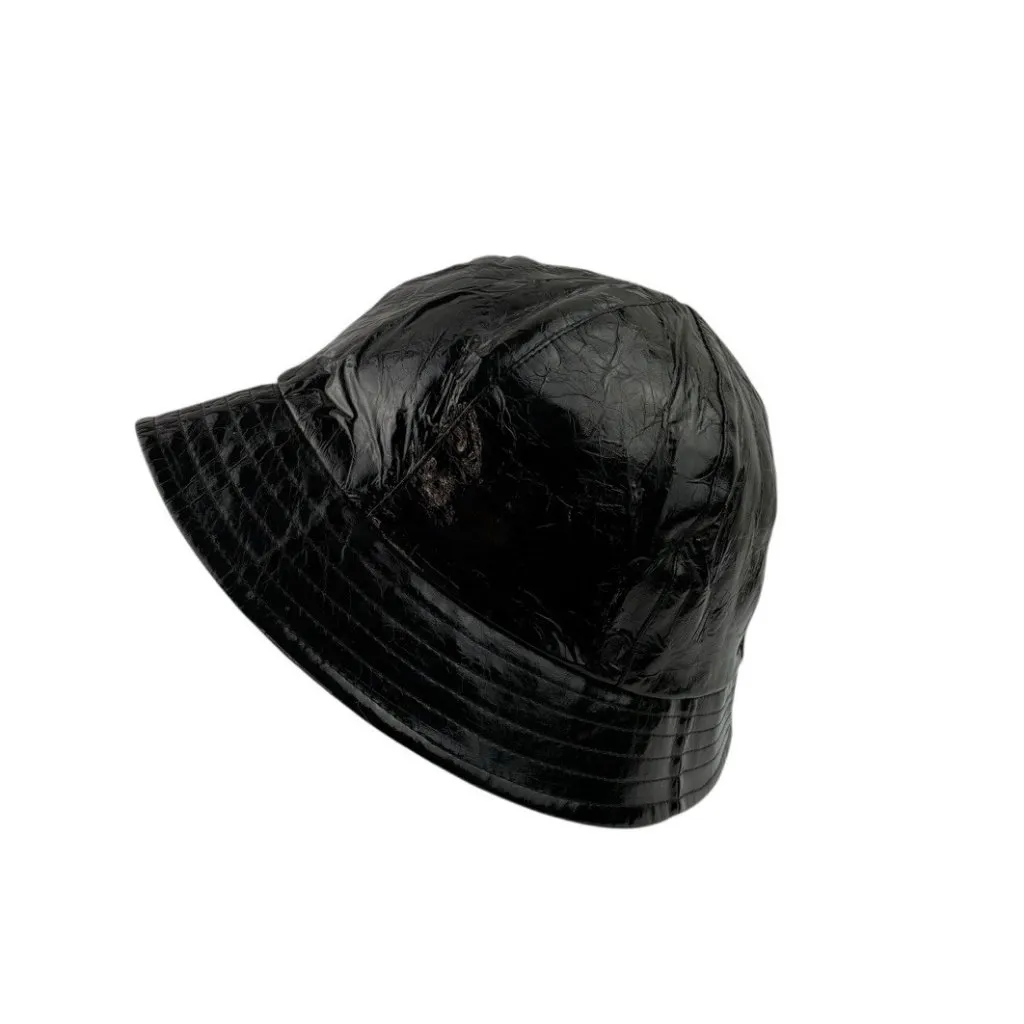 *Vintage D&Y Black Rain Bucket Hat Black Y2K 90's - Image 4