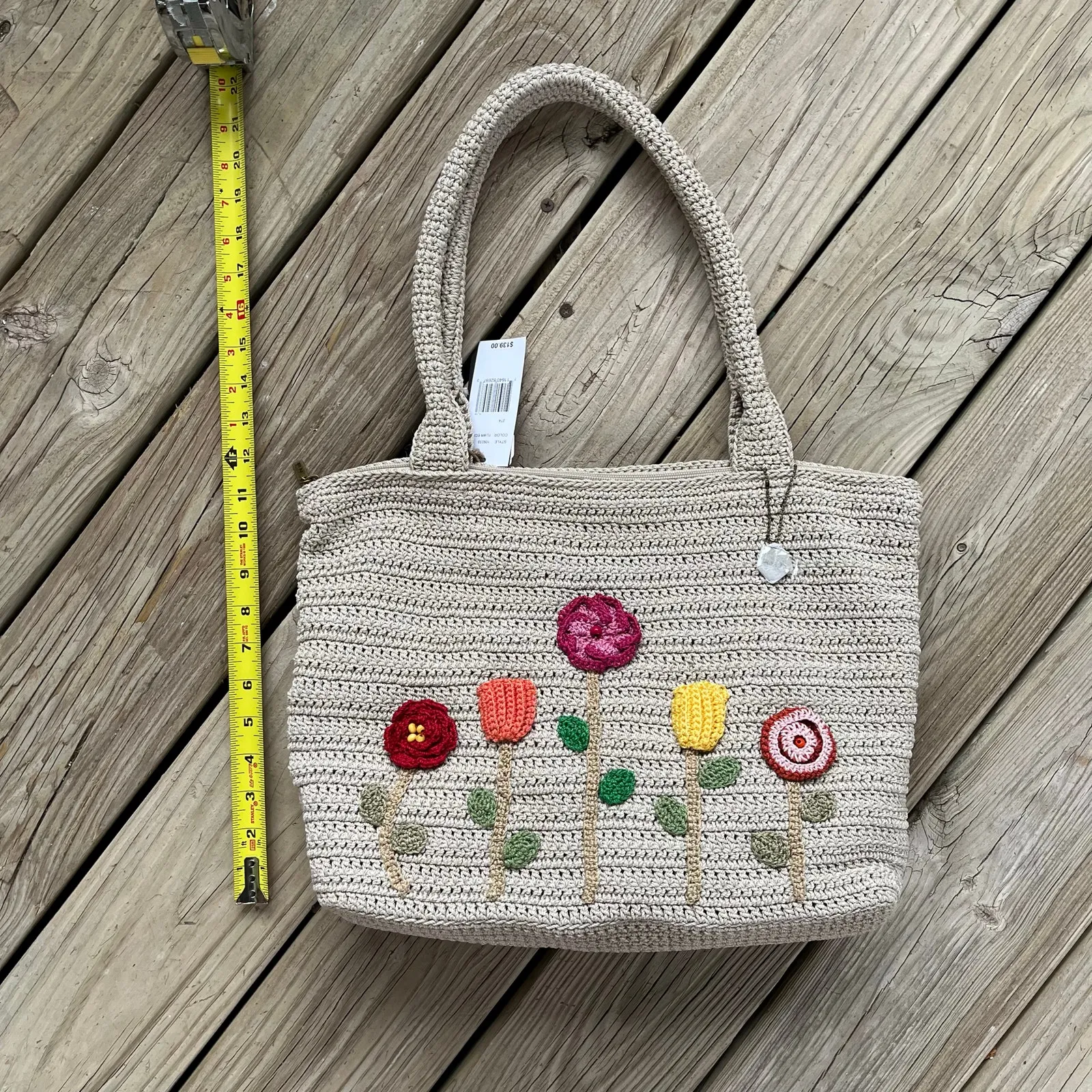 The Sak Crafted Classics Carry On Bag Flower Ecru Large Tote. NEW - Image 3