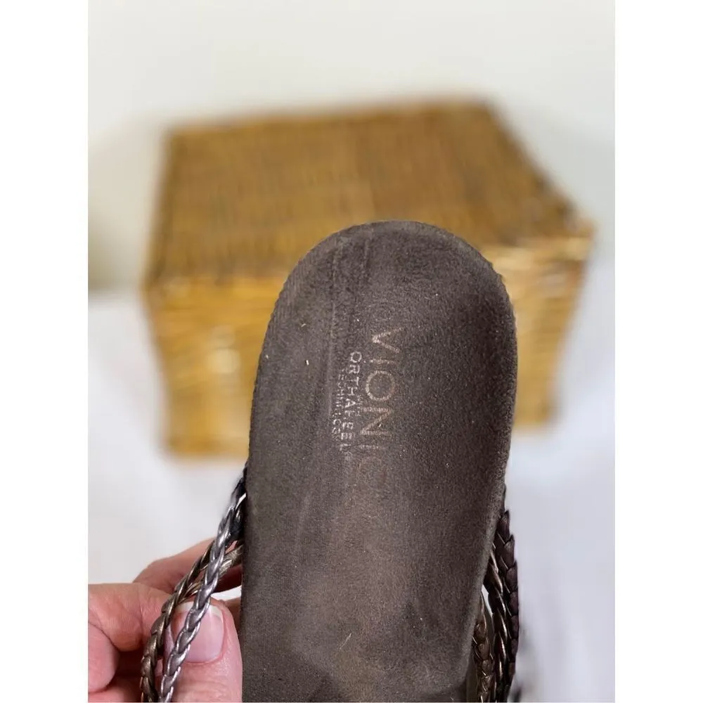 Vionic ￼ Braided and Metallic, flip-flops size 10 - Image 3