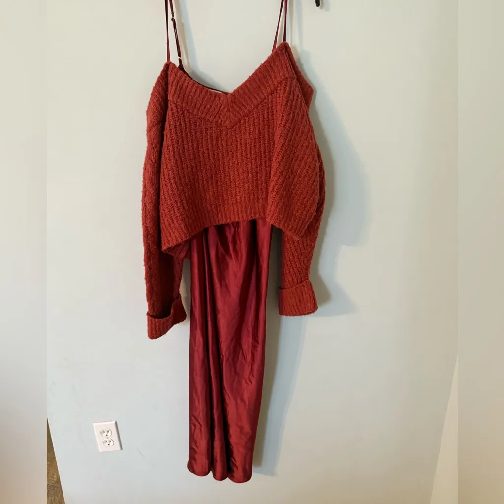 Anthropologie Mare Mare Layered Sweater Slip Dress | Size Large - Image 6
