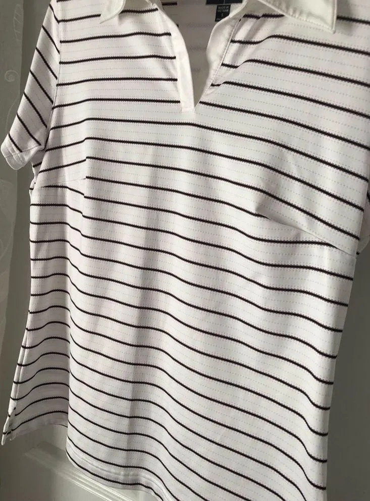 Climacool Women’s Striped Polo Shirt short sleeves Golf Tennis size SMALL - Image 3