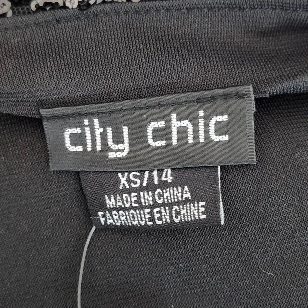 City Chic Long Sleeve Black Sequin Sheath Dress Size XL NWT Sequin Formal Dress - Image 8