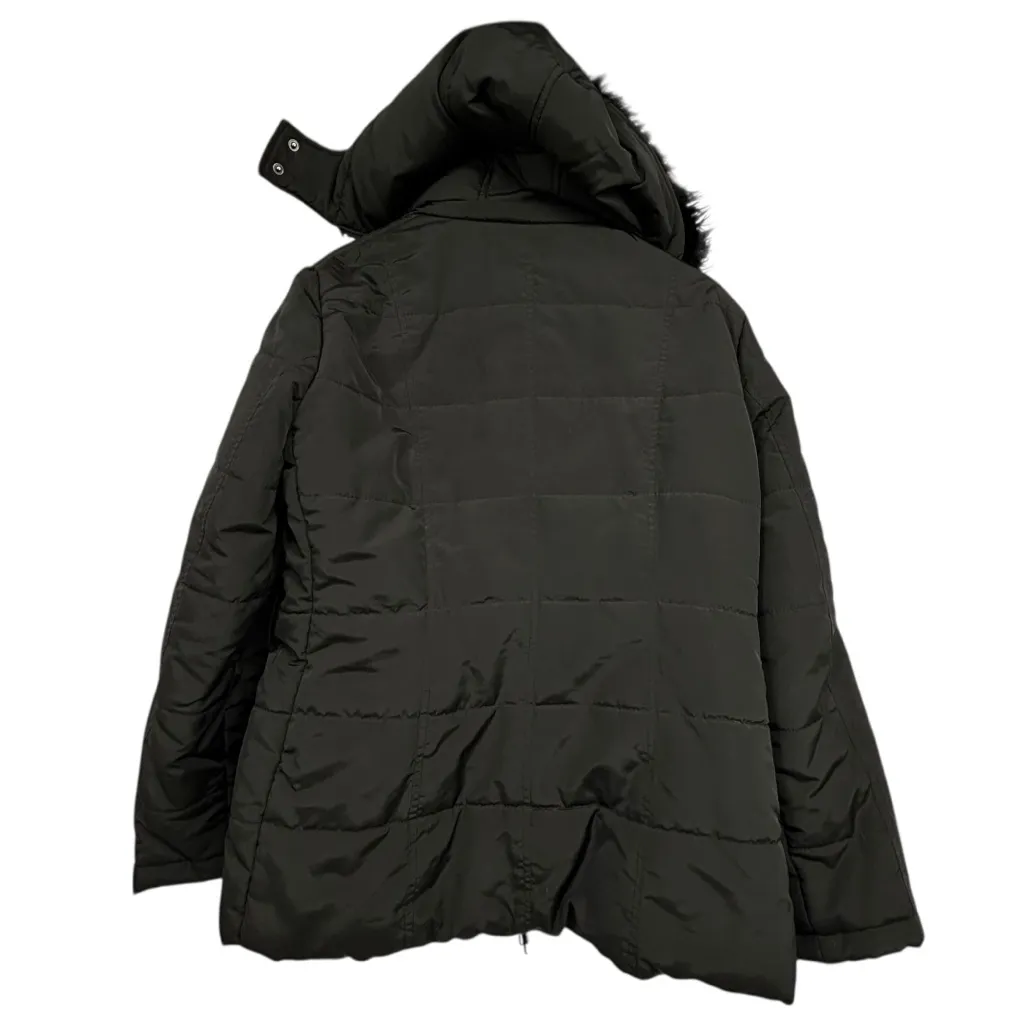 New York & Company Black Puffer Jacket Women’s Large | Zip Front Coat w/ Hood - Image 6