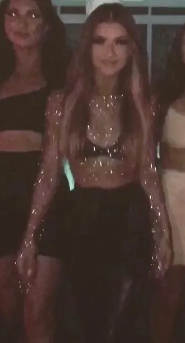 Akira Rhinestone Mesh Crop  - Image 2