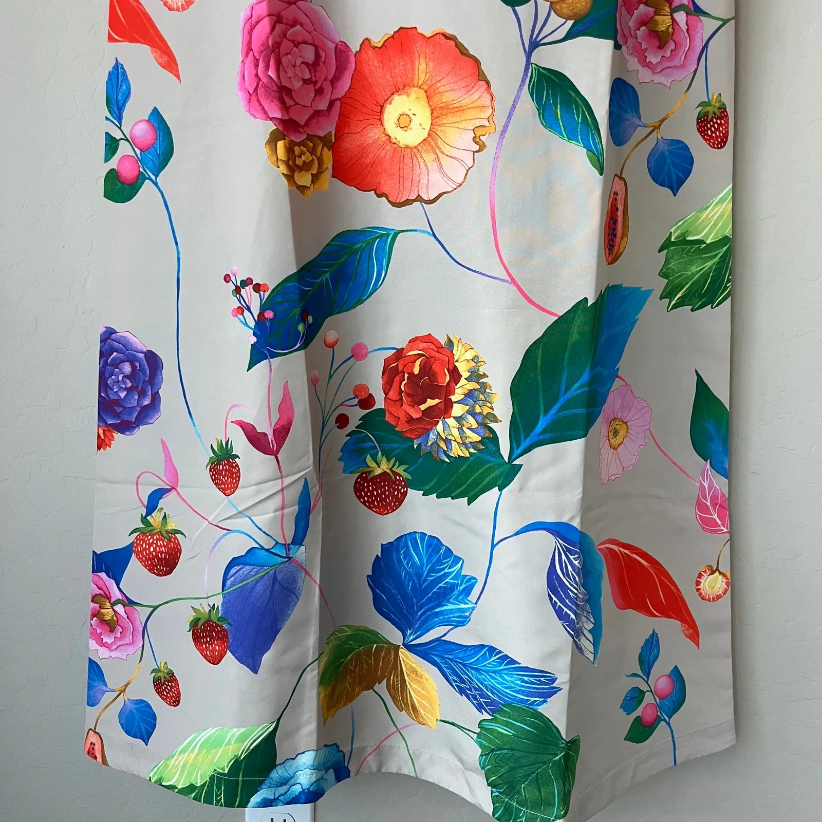 NEW Tuckernuck Dress Vivid Jardin Dominique Midi Dress Floral Stawberry Print XL - Image 6