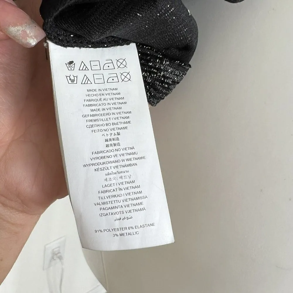 Michael Kors sparkle Cowl Back Dress Black PETITE Size XSP Long Sleeve NEW - Image 14