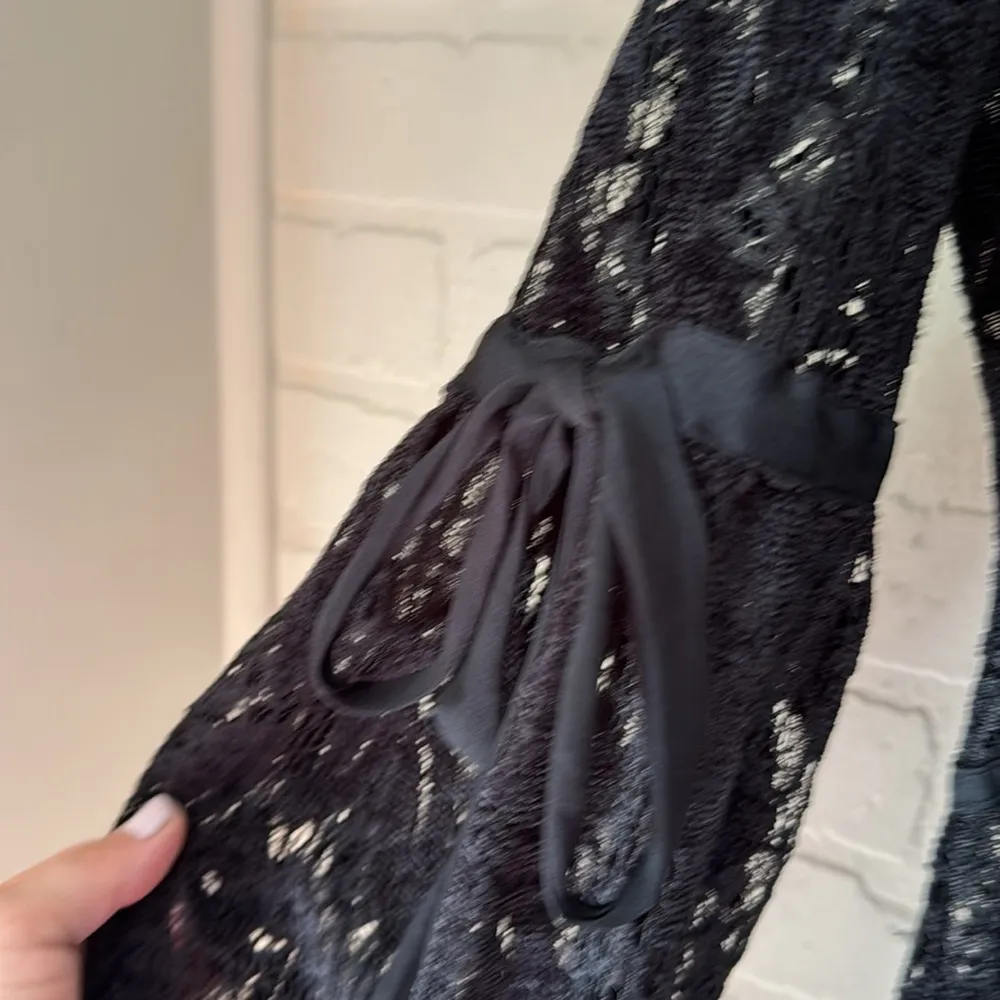 Free People dress Ruby Lace embossed black velvet no slip liner xs - Image 7