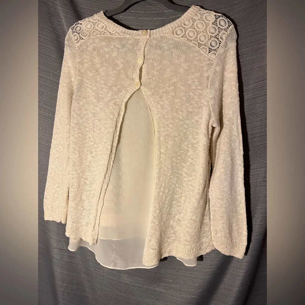 Lucky Brand Open‎ Back Lace Sweater Size Small - Image 2