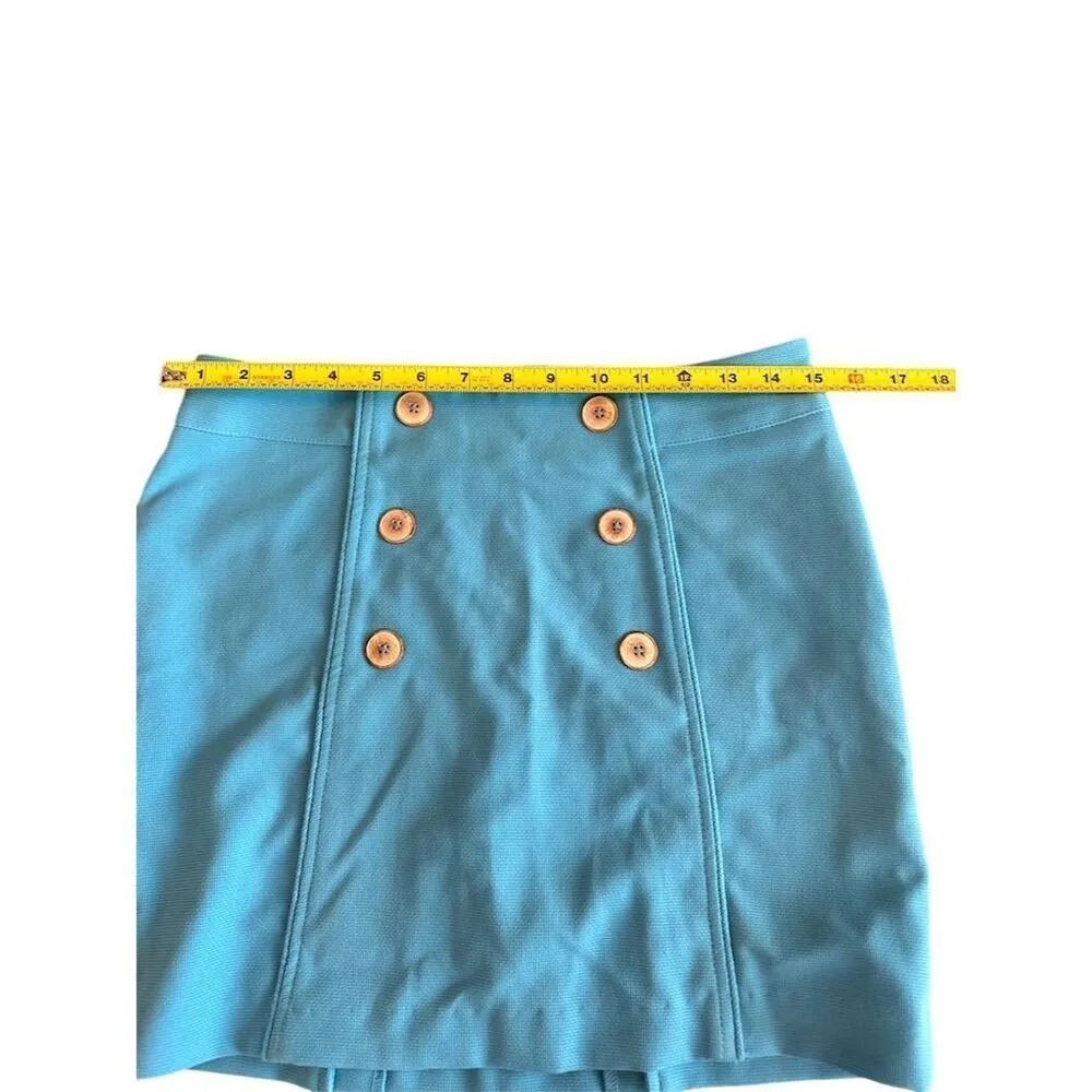 Lizzie Driver Women's Blue Skort Size 2 Gold Button Detail Casual - Image 7