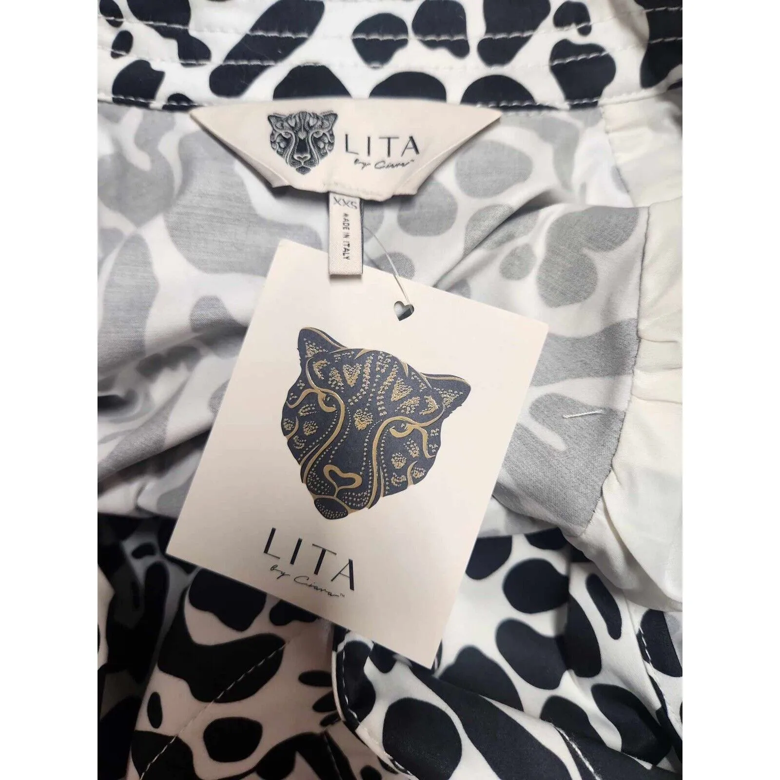 Lita By Ciara AMOUR COAT IN KING CHEETAH PRINT Trench Coat  Size 2XS. H - Image 5