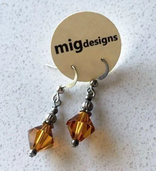 Boutique Dark Silver Orange Crystal Set - Image 6