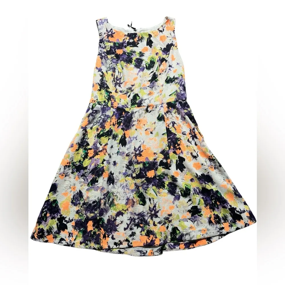 Maeve x Anthropologie Neon Floral Print Fit and Flare Dress Size 10 - Image 2