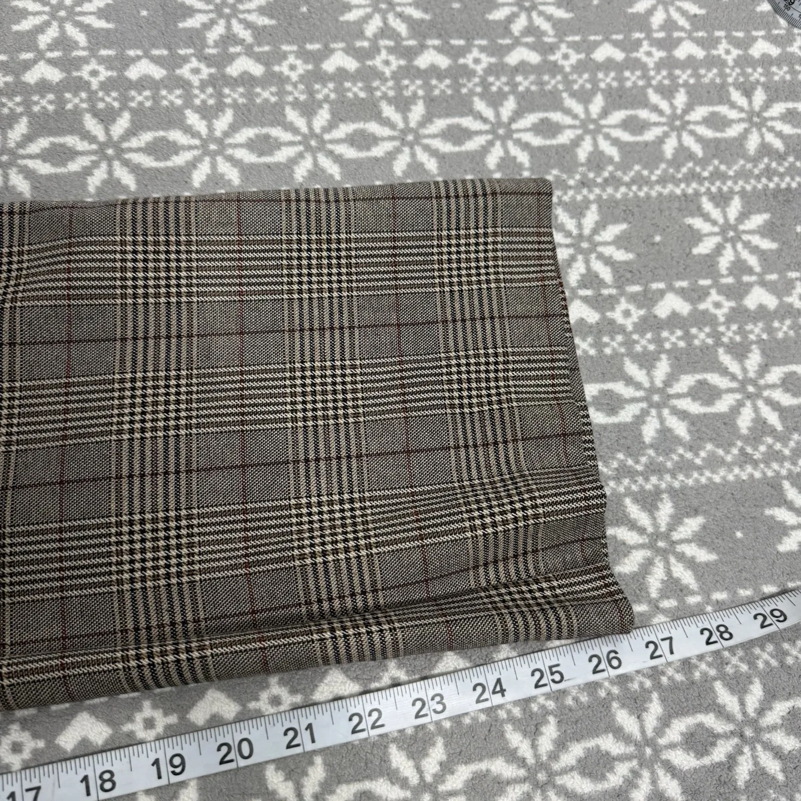 Topshop Women's Dress‎ Pants Glen Check Plaid Brown Tan Size 12 - Image 9