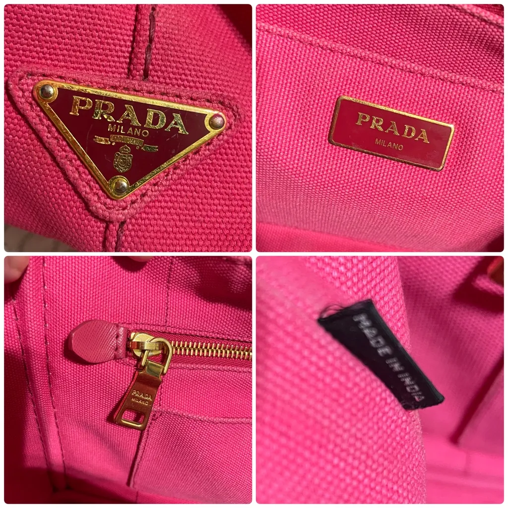 Prada  Pink Canapa  Small Bag - Image 9