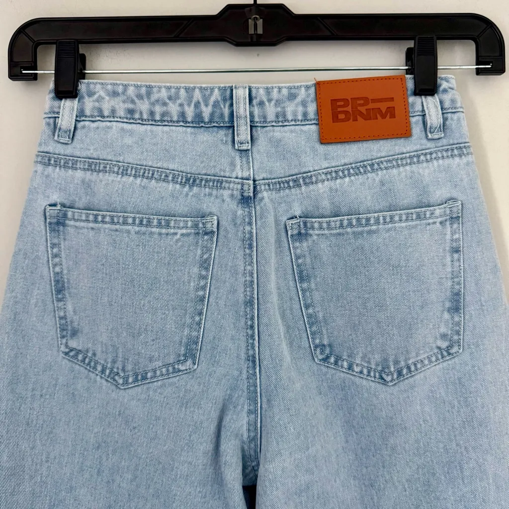 Princess Polly Booran Light Wash Denim Wide Leg Center Seam Jeans - Image 6