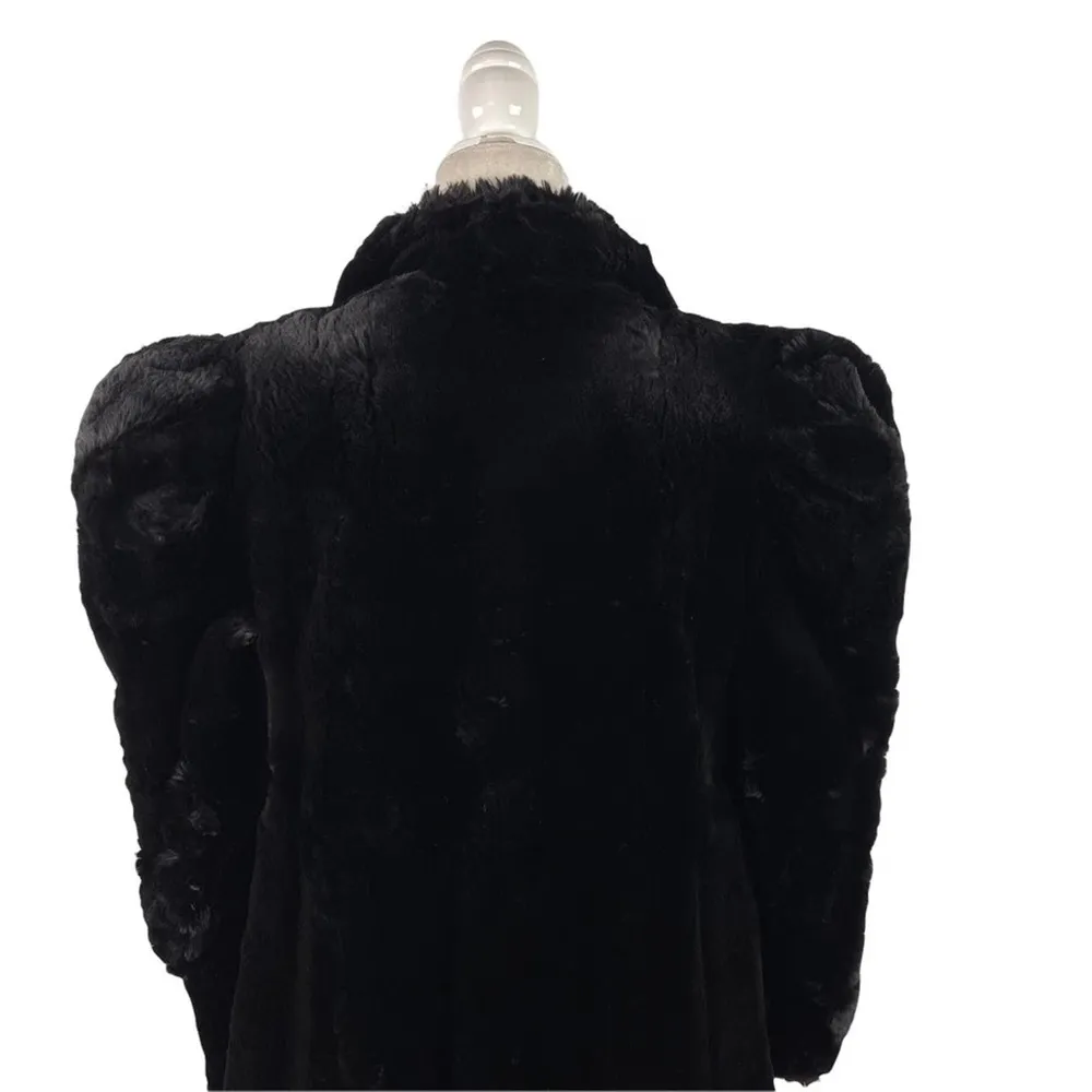 Vintage 50's R.H. White’s Boston Women’s Long Maxi Black Fur Coat Size Small - Image 16