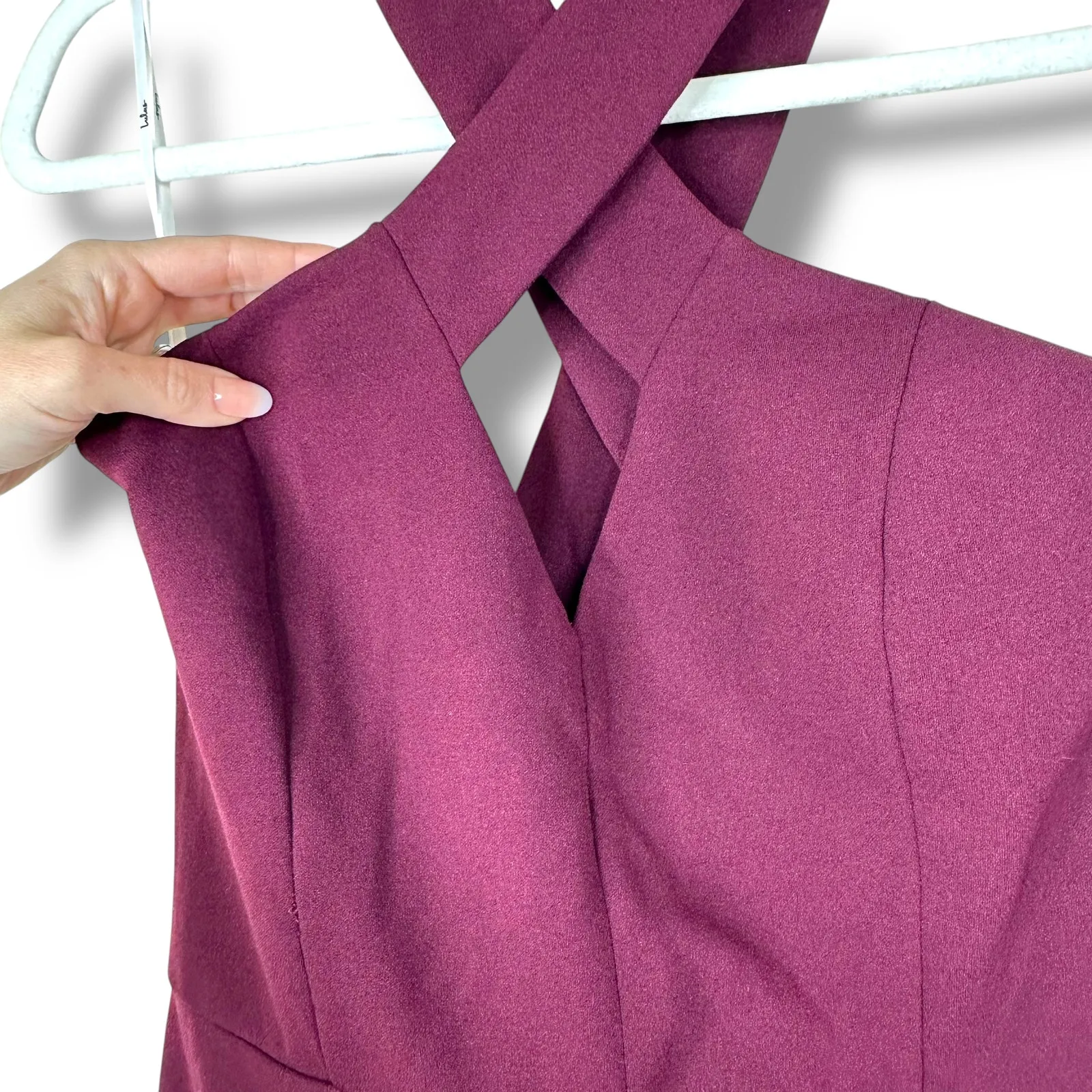 Lulus NWT Keep You Enchanted Dark Purple Cutout Halter Mermaid Maxi Dress - Image 6