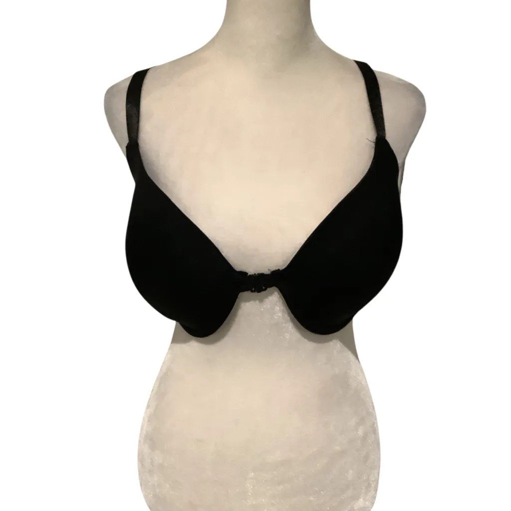 XOXO Classic Black Bra WORN ONCE Underwire Front Closure - Image 3
