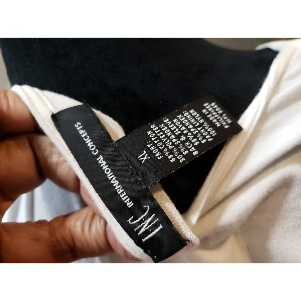 INC International Concepts Top Womens XL White Draped V Neck Stretch Blouse - Image 7