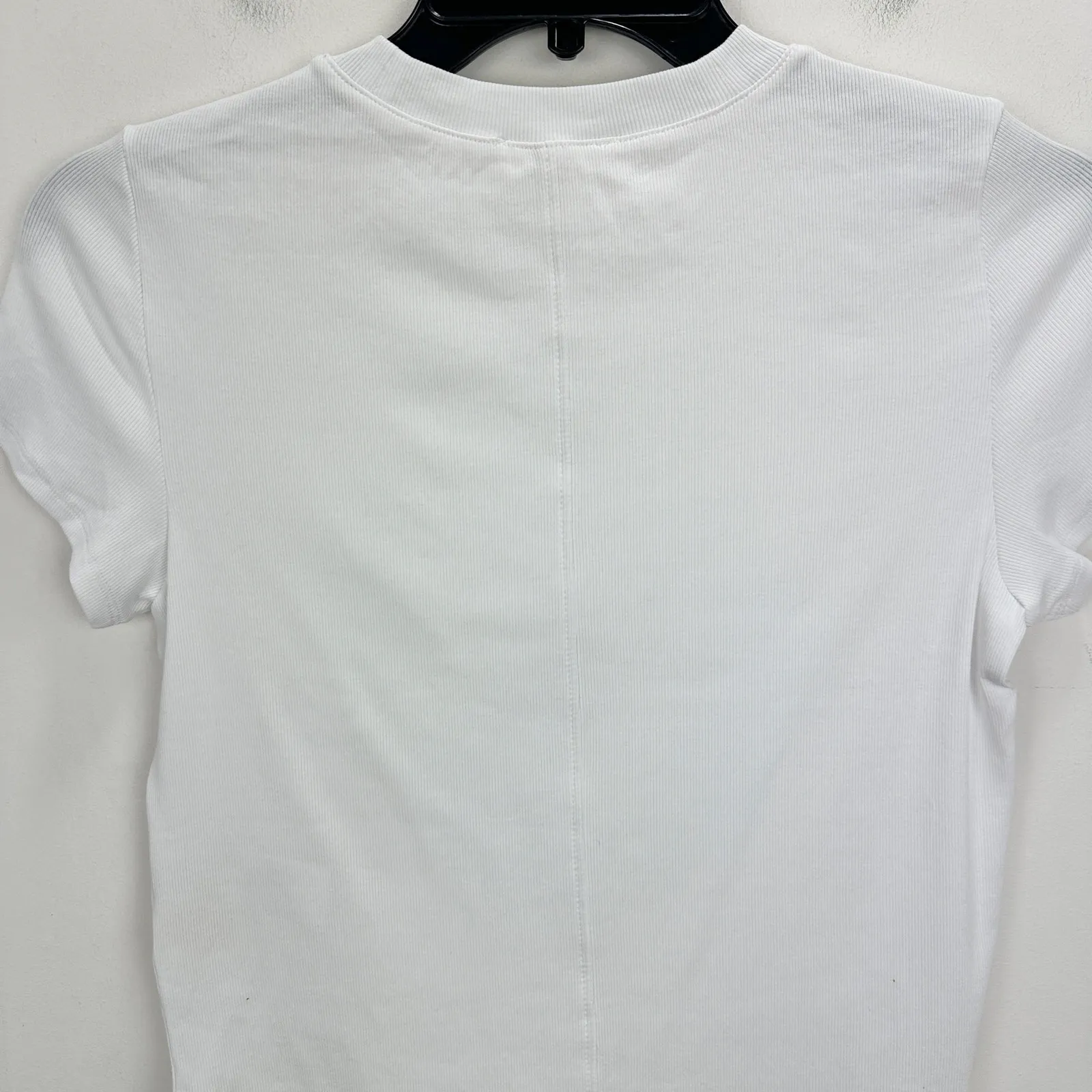 Madewell Regenerative Cotton Ribbed Crewneck Tee Shirt Eyelet White Medium NWT - Image 11