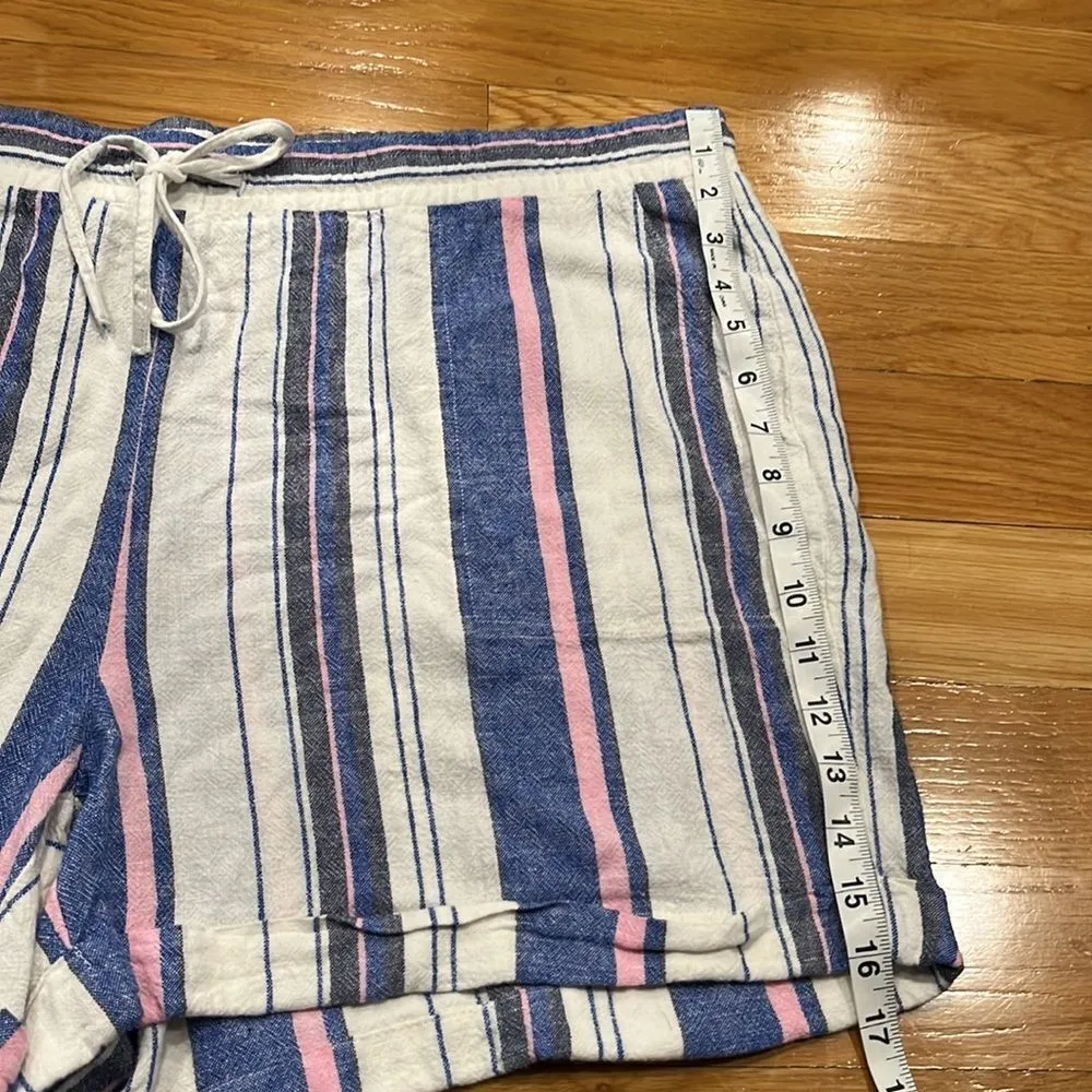 𝅺ELLEN Tracy company striped linen blend shorts size xlarge . - Image 5