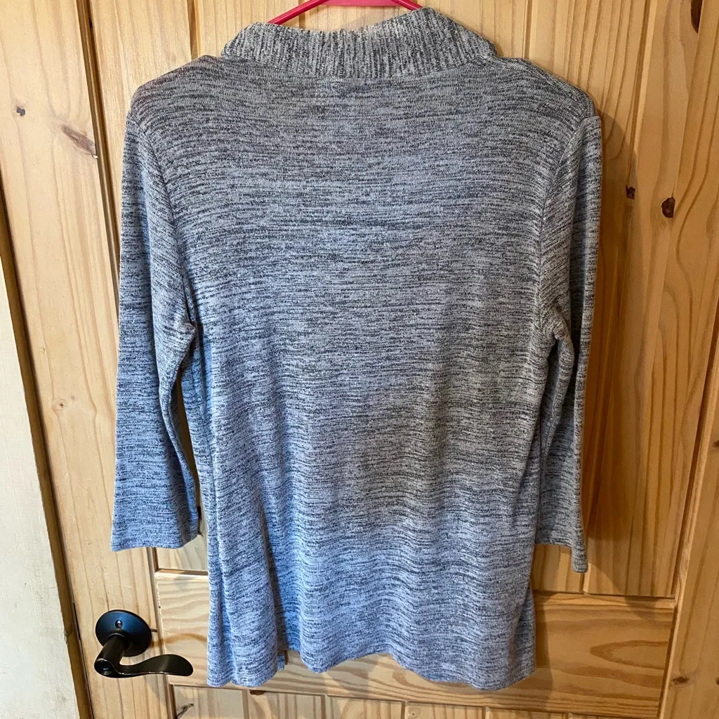 Olivia Blu Gray Open-Front Sweater - Image 4