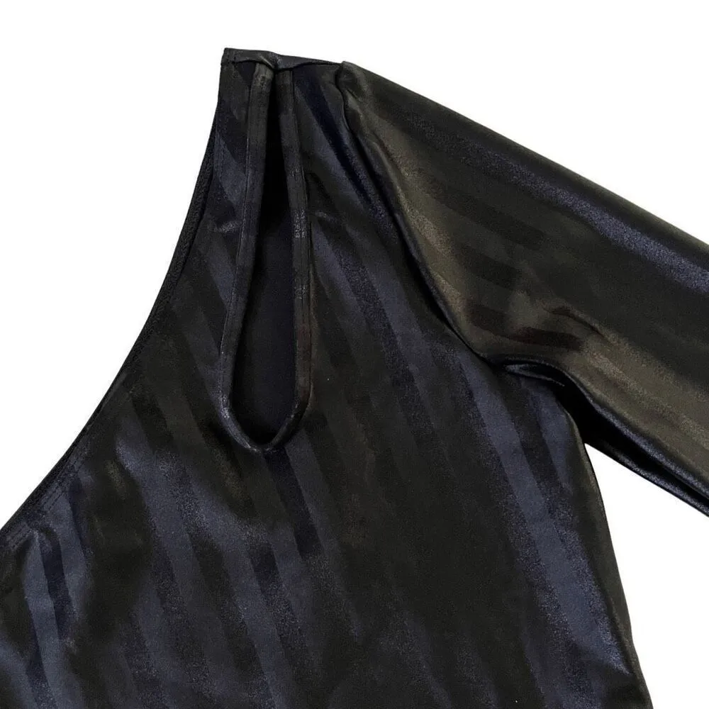 KORAL Janie Infinity One‎ Shoulder Top in Black Stripe - Image 3