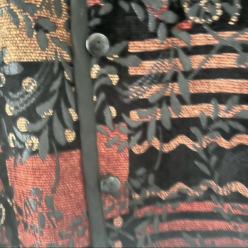 CHRISTOPHER & BANKS Jacket Tapestry Tweed Patchwork Brocade Boho Reversible Sz L - Image 8