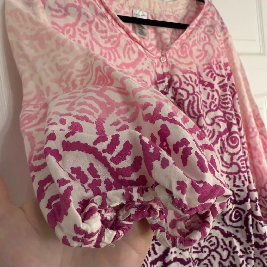 Just My Size Pink and Purple Swirl Cotton Blouse 18W/20W - Image 6